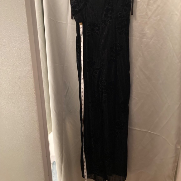 Jumpsuit Moulinette Soeurs by Anthropologie Noir Black Velvet Burnout Size 0 - Picture 10 of 16